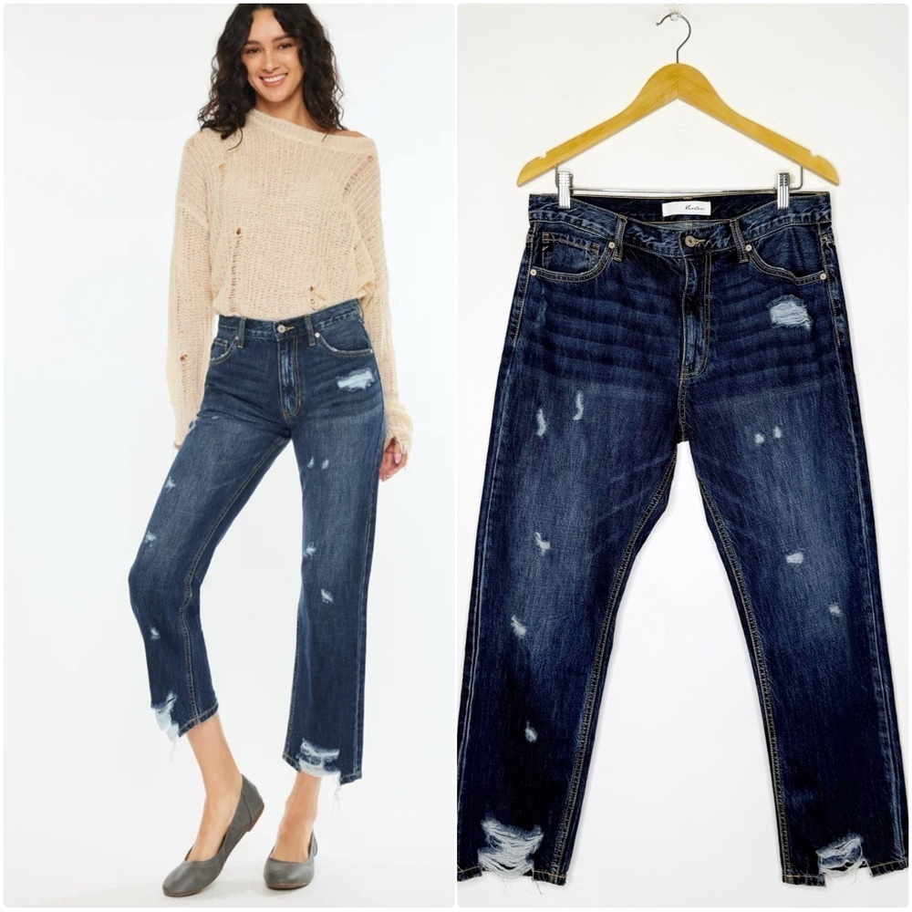 Kancan Trevie Ultra High Rise Straight Leg Jeans KC8642D Blue Size 11 / 29
